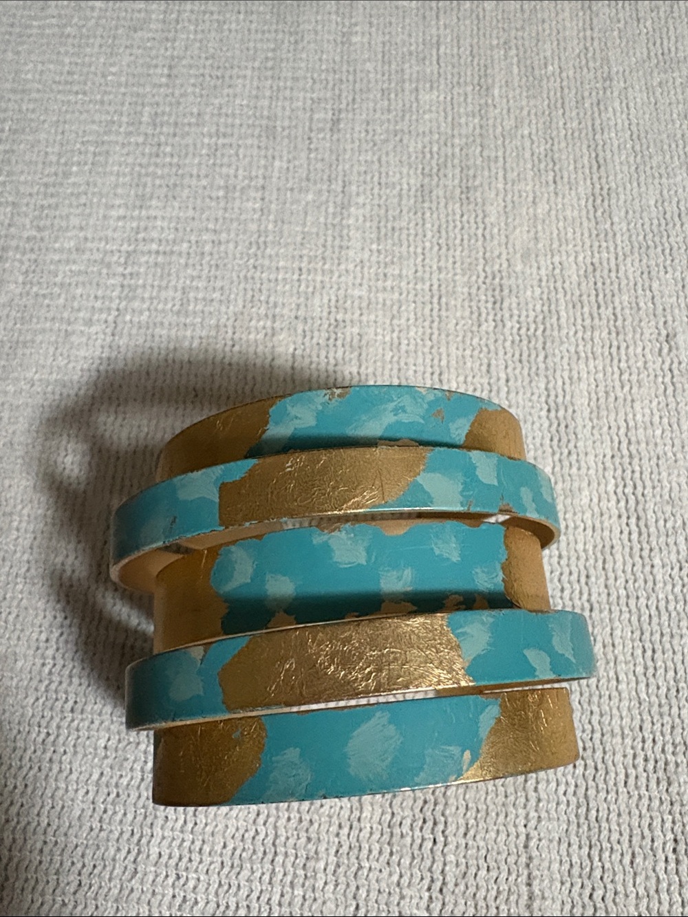Chico's Turquoise and Gold Layered Cuff Bracelet